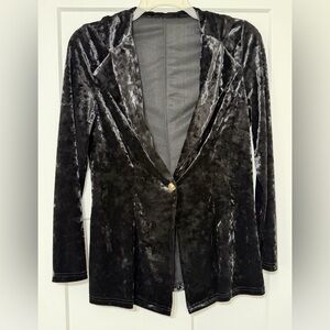 SHEIN Chic Black Velvet Women's Blazer - Large